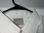 New Men’s HbarC Ranchwear White Gold Long Sleeve Pearl Snap Shirt 17x34 XL P-80
