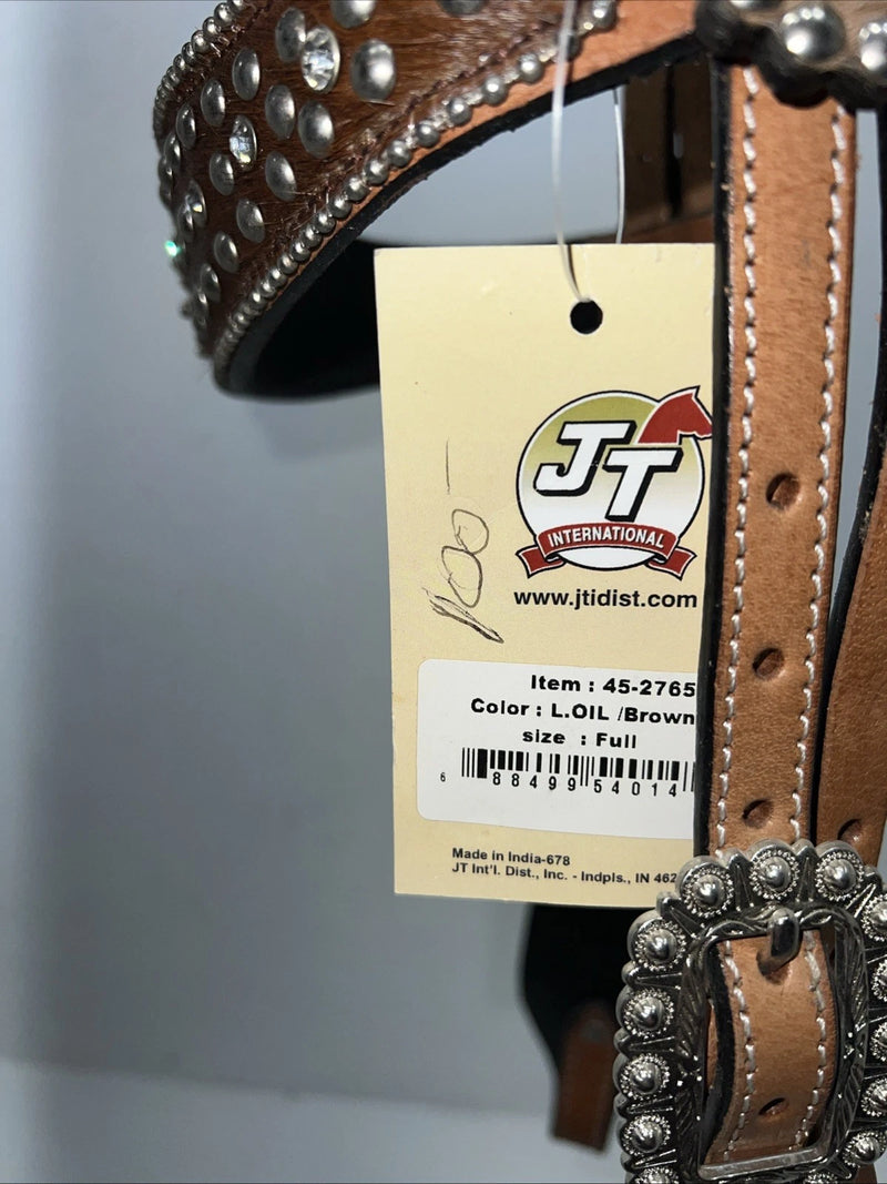 New Leather Silver Royal Beaded Diamond Browband Headstall W Split Reins U-35