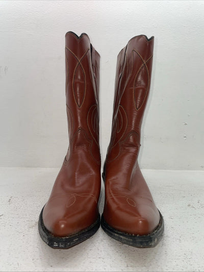 New Men’s Brown Rodeo Cowboy Boots. 5044 10.5 10 1/2 D. 7-106