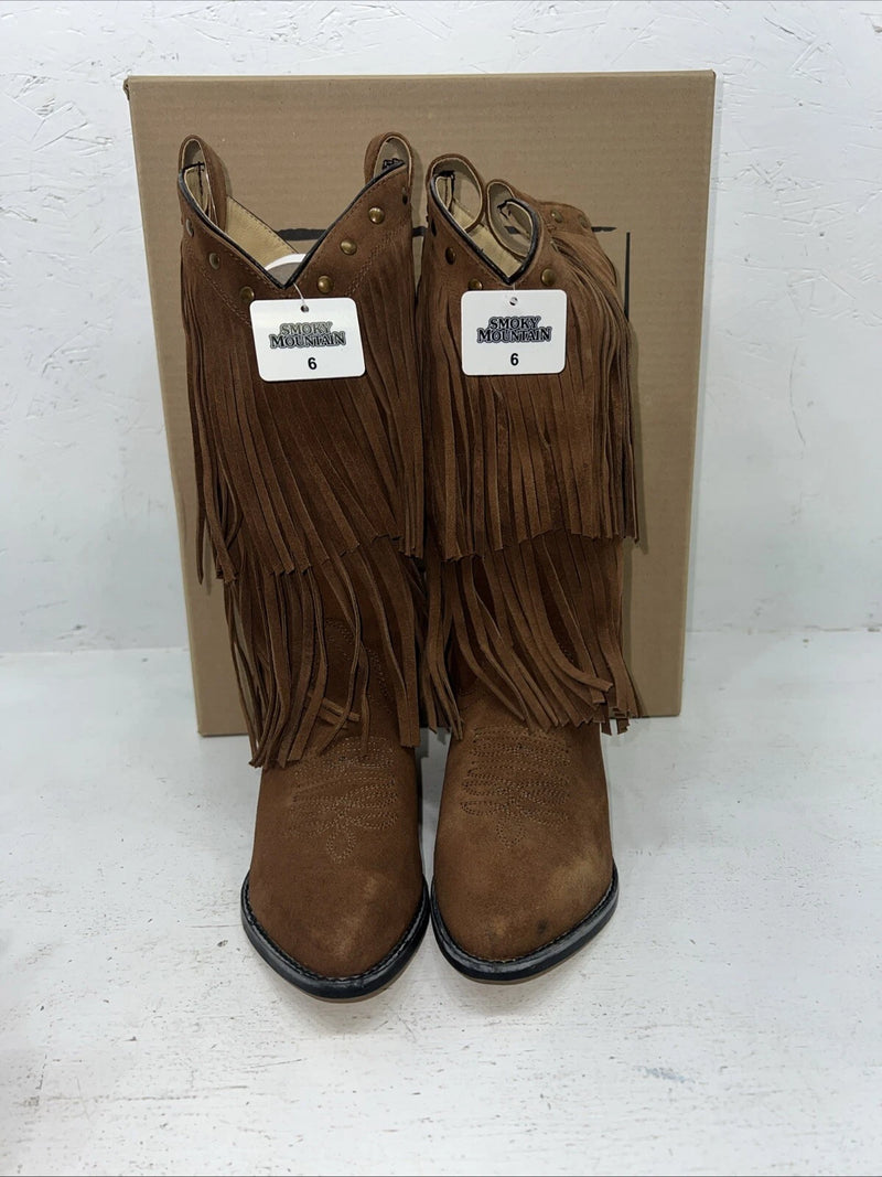 New Women’s Brown Fringe Smoky Mountain Cowboy Boots. 6566 M 6. 20-133