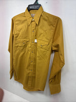 New Youths Tem Tex Yellow Long Sleeve Pearl Snap Size 18 DD-79