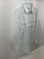 New Men’s Mesquite White Western Long Sleeve Pearl Snap 17.5 X 37 XL R-76