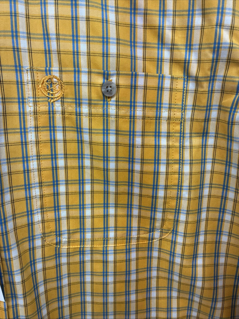New Teens Wrangler Yellow Plaid Long Sleeve Button Up XL DD-65