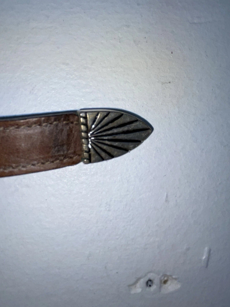 New Brown Genuine Leather Dos Amigos Beaded 26” Belt #AM486L Z-65