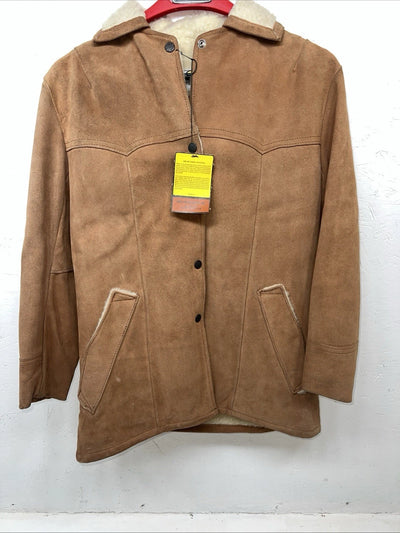 New Women’s SIMCO Brown Leather Wool Jacket 12 #6295 HH-602