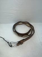 New Brown Genuine Leather Nocona Weaved And Pendent 46” Belt #2216448 NN-142