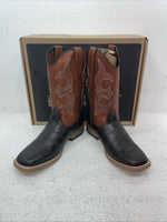New Youth Brown DBL Barrel Cowboy Boots. 4475202 3.5 3 1/2. 22-77