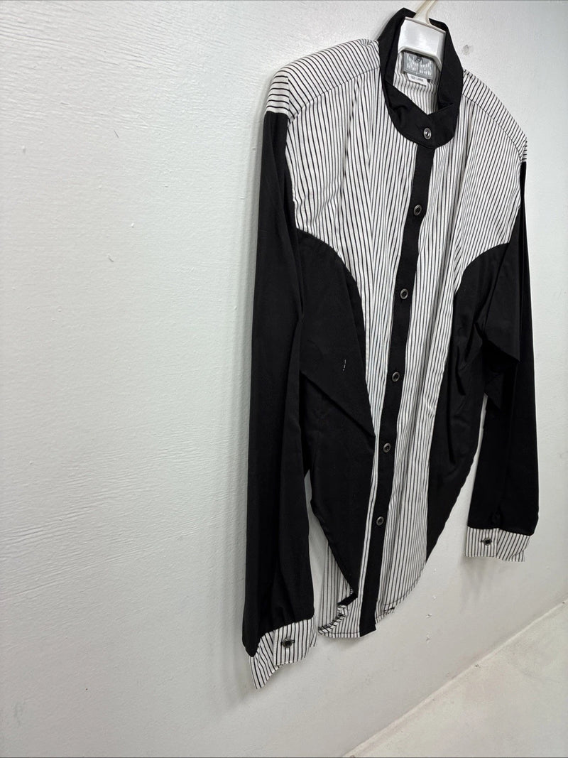 New Women’s Cowboy Threads Black White Long Sleeve Button Up Large TT-10