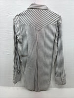 New Men’s Champion Western White Gray Stripe Long Sleeve Pearl Medium E-75