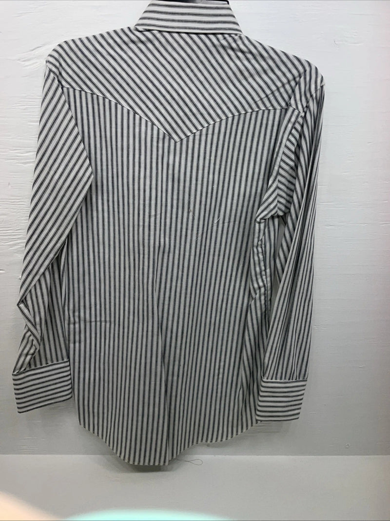 New Men’s Champion Western Striped Long Sleeve Pearl Snap 15.5 X 34 Medium B-94