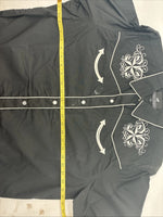 New Women’s Western Express Black Design Long Sleeve Pearl Snap 2XL GG-15
