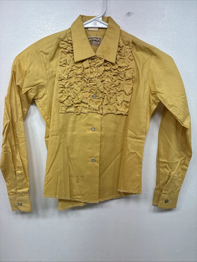 New Kids Karman Yellow Designed Long Sleeve Pearl Snap Size 10 YY-56