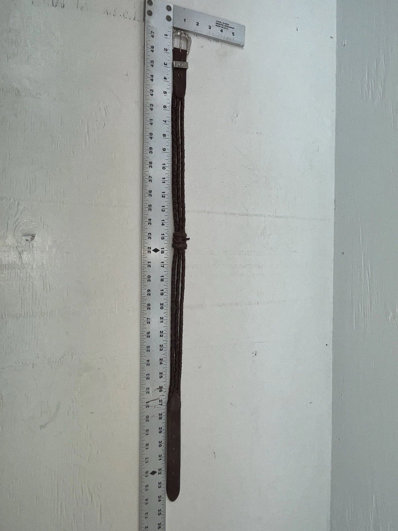 New Brown Genuine Leather Braided Rope 30” Belt #02/4703 NN-55