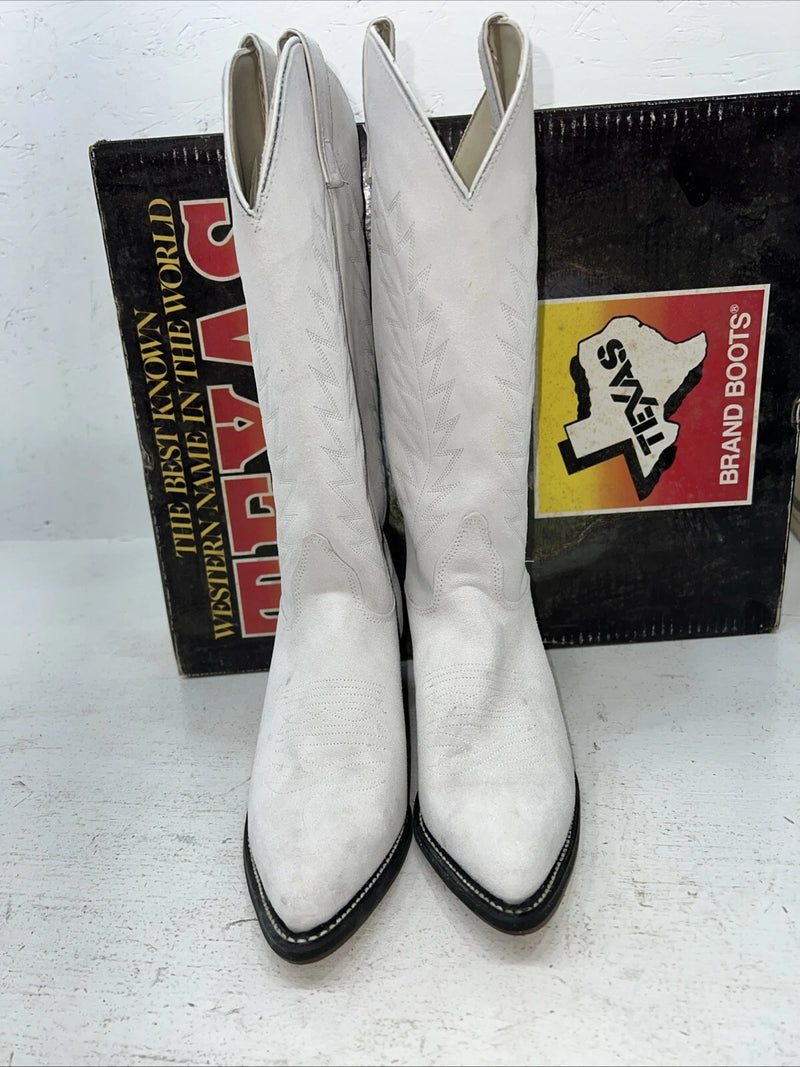 New Women’s White Texas Brand Cowboy Boots. L 198917 7 M. 18-54