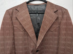 New Men’s Tanbark Red Plaid Suit Jacket 48R #720 X-601