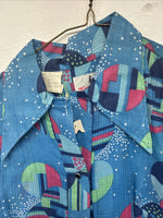 New Women’s Tem Tex Multicolor Design Long Sleeve Pearl Snap Size 32 MM-60