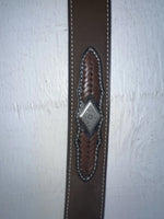 New Brown Genuine Leather 3D Weaved And Silver Pendent 26” Belt #1432 JJ-103