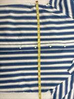 New Women’s H Bar C Blue White Stripe Long Sleeve Pearl Snap Size 30 KK-48