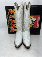 New Women’s White Texas Brand Cowboy Boots. 4207 7.5 7 1/2 M. 17-28