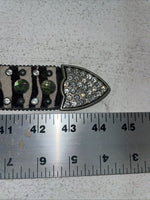 New Black And White Genuine Leather Nocona Rainbow Bling M Belt #1330999 Z-10