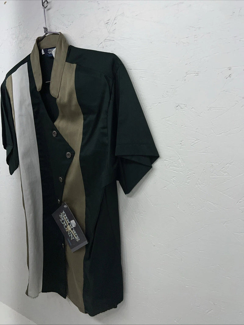 New Men’s Brooks&Dunn Green Short Sleeve Button Up Shirt Shoulder Pads. M S-37