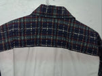 New Women’s Cowboy Threads White Navy Plaid Long Sleeve Button Up Shirt M 3B-75