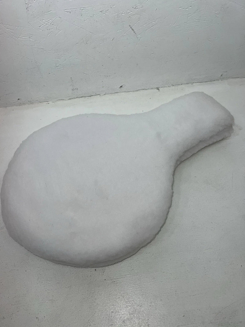 New White Wool Keyhole Seat Riser #30-1002 MM-601