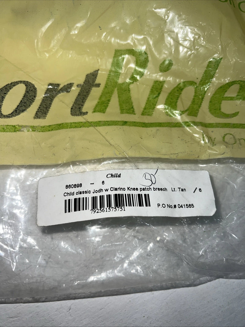 New Children’s Sport Riders Tan Clarino Knee Patch English Breeches. 6 A-146