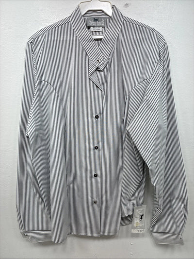 New Women’s Cowboy Threads Stripe Long Sleeve Bottom Up Large MM-22