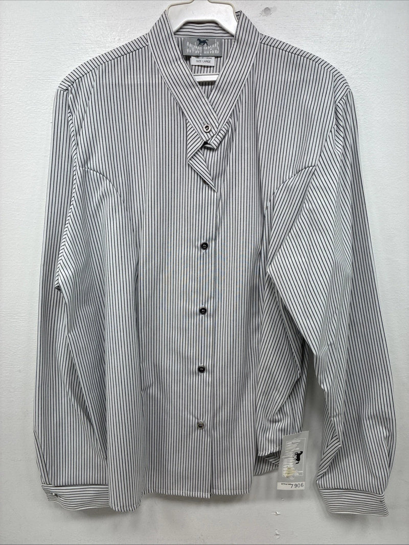 New Women’s Cowboy Threads Stripe Long Sleeve Bottom Up Large MM-22