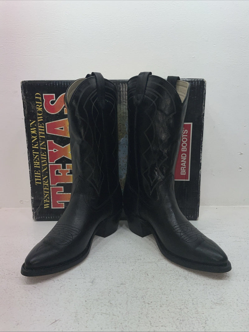 New Men’s Black Texas Brand Cowboy Boots. 5100 9 D. 4-73