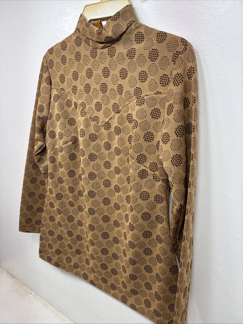New Women’s Panhandle Slim Brown Designed Long Sleeve Zip Up Size 14 YY-111