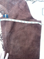 NOS Burgundy Show Chaps With Fringe Adjustable Waist 40” N-31