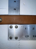 New Brown Genuine Leather Nocona Silver Pendent 28” Belt #G258 JJ-31