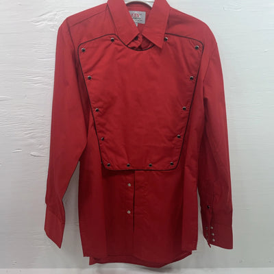 New Men’s ELY Diamond Red Long Sleeve Pearl Snap Medium B-122
