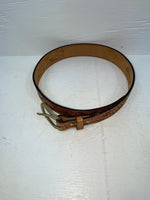 New Brown Genuine Leather Longhorn Tooled 30” Belt #82881 JJ-130