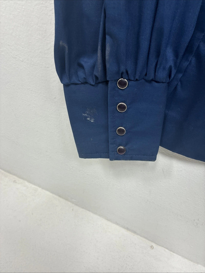 New Women’s Panhandle Slim Blue Long Sleeve Pearl Snap Size 35 KK-98