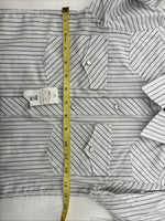 New Boys White Horse Gray Stripe Long Sleeve Pearl Snap Medium DD-118