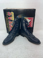 New Youth Navy Lace Up Texas Brand Cowboy Boots. 3255 3.5 3 1/2 D. 22-41