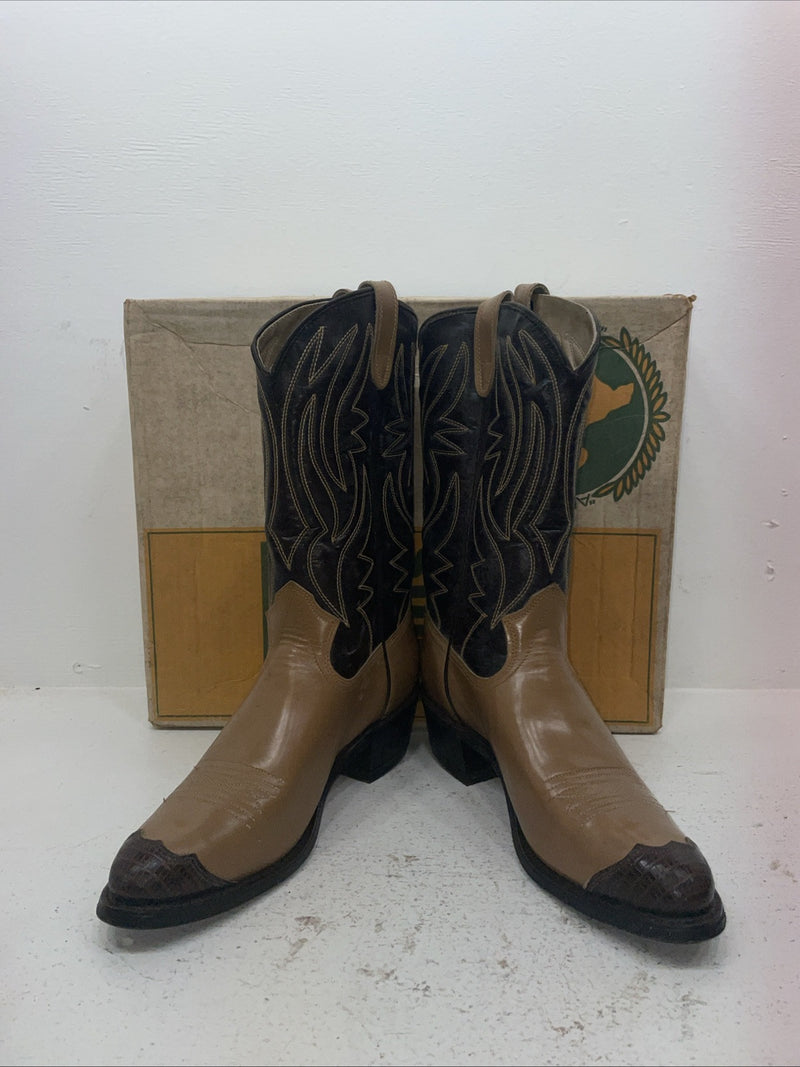 New Men’s Brown Texas Brand Cowboy Boots. 6544 10.5 10 1/2 D. 7-61