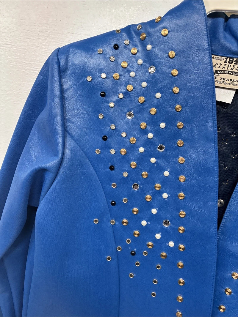 New Kids 1849 RanchWear Blue Rhinestone Jacket Size L/XL YY-16