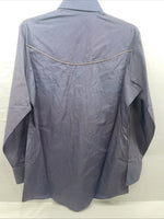 New Men’s ELY Cattleman Blue Long Sleeve Pearl Snap Medium B-123