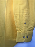 New Men’s Wrangler PBR Denim Collar Yellow Long Sleeve Button Up Small A-202