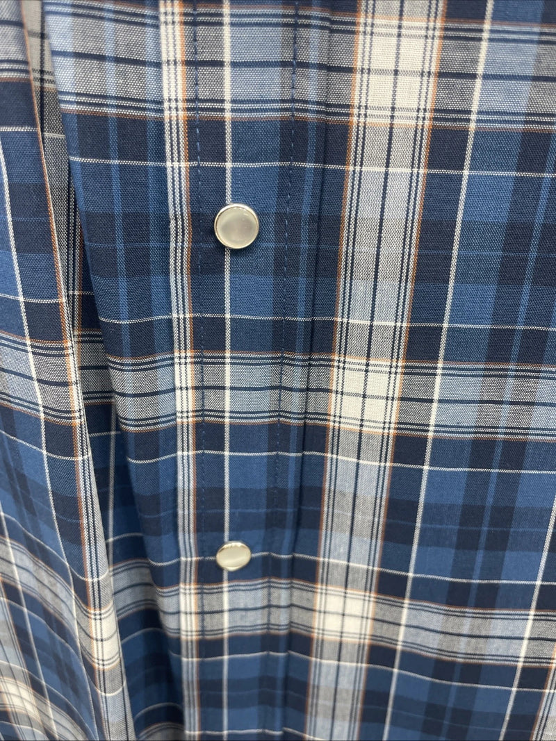 New Men’s ELY Cattleman Blue Long Sleeve Pearl Snap 3XL E-29