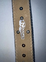 New Brown Genuine Leather Nocona Silver Bling Cross L Belt #N3487402 Z-81