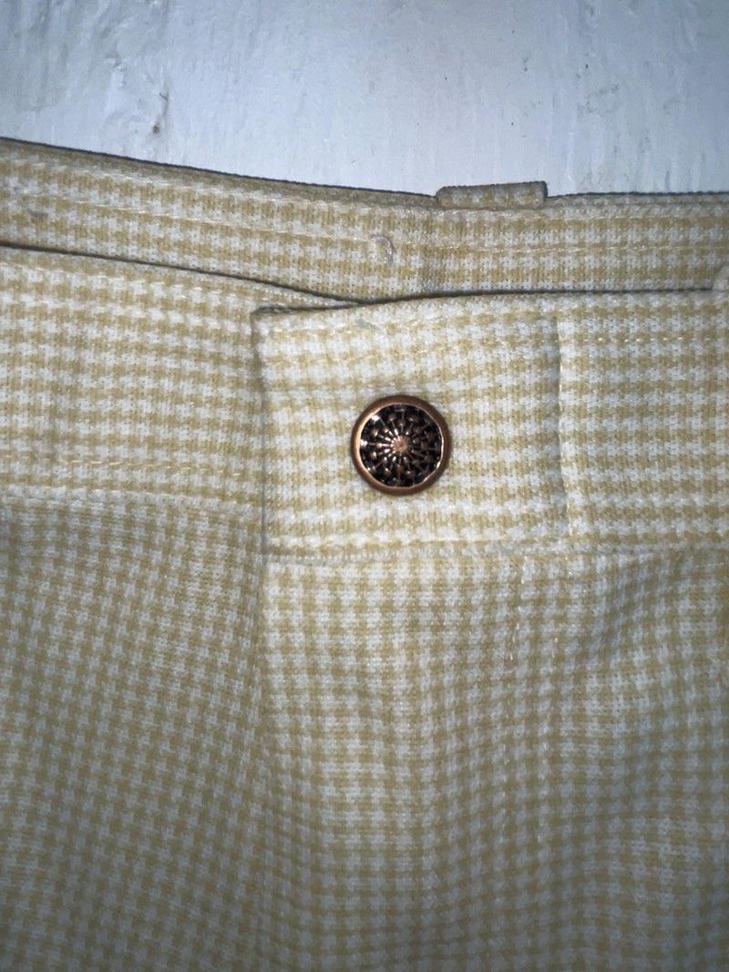 New Vintage Cream Checkered Dickson Jenkins Polyester Pants #502 XX-16