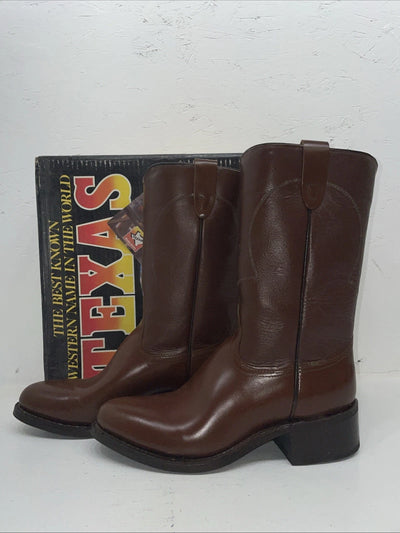 New Men’s Brown Texas Brand Cowboy Boots. 8311 8 D. 2-34