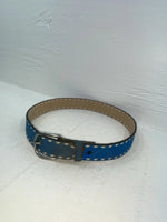 New Blue Genuine Leather Circle Y Weaved 30” Belt #7030 JJ-132