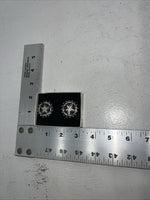 New Women’s Congress Leather Circle Silver Star Earrings. 93148 B-9