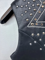 New Women’s 1849 RanchWear Black Rhinestone Vest Zip Up Size Medium YY-36